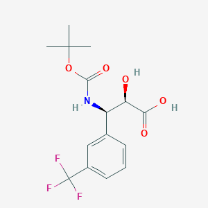 molecular formula C15H18F3NO5 B1390838 (2R,3R)-3-((tert-Butoxycarbonyl)amino)-2-hydroxy-3-(3-(trifluoromethyl)phenyl)propanoic acid CAS No. 1217758-46-7