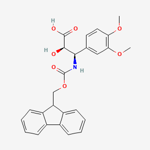 molecular formula C26H25NO7 B1390847 (2R,3R)-3-((((9H-Fluoren-9-yl)methoxy)carbonyl)amino)-3-(3,4-dimethoxyphenyl)-2-hydroxypropanoic acid CAS No. 1217840-66-8