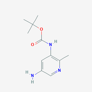 molecular formula C11H17N3O2 B13908471 tert-butyl N-(5-amino-2-methylpyridin-3-yl)carbamate 
