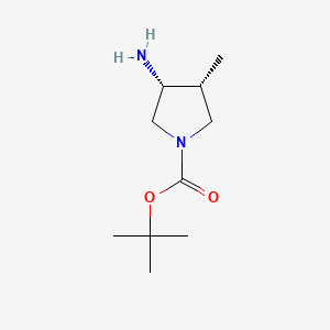 molecular formula C10H20N2O2 B1390858 (3R,4R)-叔丁基-3-氨基-4-甲基吡咯烷-1-羧酸酯 CAS No. 1152110-80-9