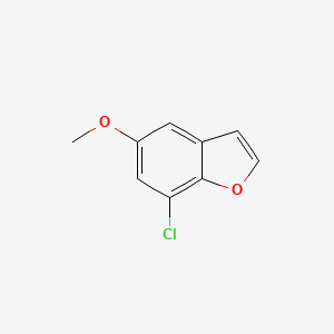 molecular formula C9H7ClO2 B13908582 7-Chloro-5-methoxybenzofuran 
