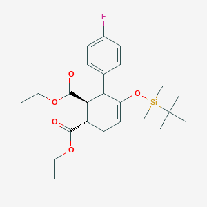 molecular formula C24H35FO5Si B1390864 (2S,3S)-diethyl 6-((tert-butyldimethylsilyl)oxy)-4'-fluoro-1,2,3,4-tetrahydro-[1,1'-biphenyl]-2,3-dicarboxylate CAS No. 1056139-14-0