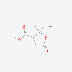 molecular formula C8H12O4 B1390865 2-Ethyl-2-methyl-5-oxooxolane-3-carboxylic acid CAS No. 38840-97-0