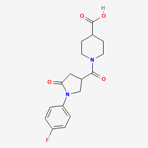 1-{[1-(4-Fluorophenyl)-5-oxopyrrolidin-3-yl]carbonyl}piperidine-4-carboxylic acid