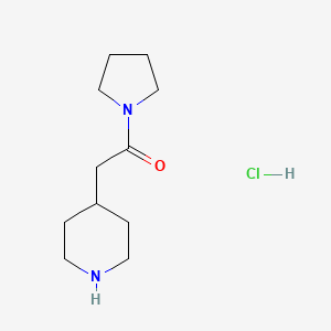 molecular formula C11H21ClN2O B1390868 2-Piperidin-4-yl-1-pyrrolidin-1-yl-ethanone hydrochloride CAS No. 1172096-32-0