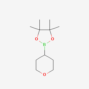 molecular formula C11H21BO3 B1390872 4,4,5,5-Tetramethyl-2-(tetrahydro-2H-pyran-4-yl)-1,3,2-dioxaborolane CAS No. 1131912-76-9