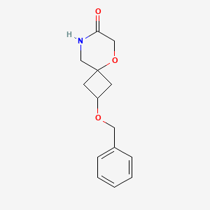 molecular formula C14H17NO3 B13908737 cis-2-benzyloxy-5-Oxa-8-azaspiro[3.5]nonan-7-one 
