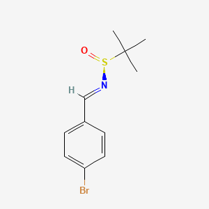 molecular formula C11H14BrNOS B1390874 (S)-N-[(1E)-(4-bromophenyl)methylidene]-2-methylpropane-2-sulfinamide CAS No. 856562-51-1