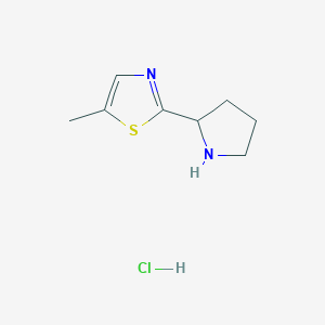molecular formula C8H13ClN2S B13908761 5-methyl-2-(pyrrolidin-2-yl)thiazole HCl 