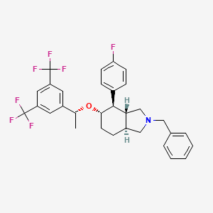 molecular formula C31H30F7NO B1390883 (3aR,4R,5S,7aS)-2-benzyl-5-((R)-1-(3,5-bis(trifluoromethyl)phenyl)ethoxy)-4-(4-fluorophenyl)octahydro-1H-isoindole CAS No. 860642-67-7