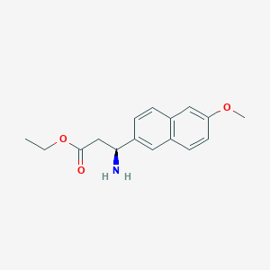 molecular formula C16H19NO3 B13908961 ethyl (3S)-3-amino-3-(6-methoxynaphthalen-2-yl)propanoate 