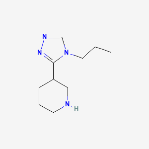 molecular formula C10H18N4 B13909280 3-(4-Propyl-1,2,4-triazol-3-yl)piperidine 