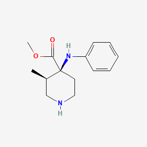 molecular formula C14H20N2O2 B13909293 methyl (3R,4S)-4-anilino-3-methylpiperidine-4-carboxylate 
