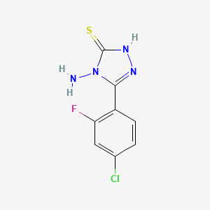 molecular formula C8H6ClFN4S B1390946 4-amino-5-(4-chloro-2-fluorophenyl)-4H-1,2,4-triazole-3-thiol CAS No. 1152598-13-4