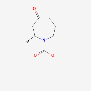 molecular formula C12H21NO3 B13909593 tert-butyl (2R)-2-methyl-4-oxo-azepane-1-carboxylate 