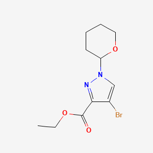 molecular formula C11H15BrN2O3 B13909642 Ethyl 4-bromo-1-(oxan-2-yl)-1H-pyrazole-3-carboxylate 