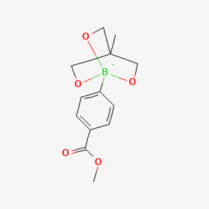 molecular formula C13H16BO5- B13909823 1-(4-(Methoxycarbonyl)phenyl)-4-methyl-2,6,7-trioxa-1-borabicyclo[2.2.2]octan-1-uide 