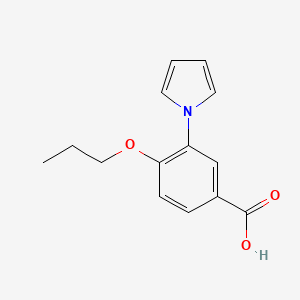 molecular formula C14H15NO3 B13909988 4-Propoxy-3-(1H-pyrrol-1-yl)benzoic acid 