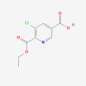 molecular formula C9H8ClNO4 B1391001 5-Chloro-6-(ethoxycarbonyl)nicotinic acid CAS No. 1198475-22-7