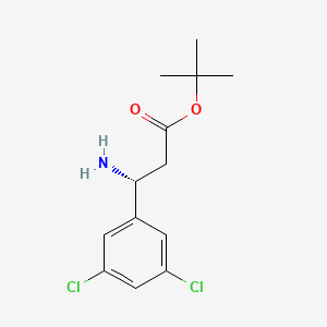 molecular formula C13H17Cl2NO2 B13910056 tert-butyl (3R)-3-amino-3-(3,5-dichlorophenyl)propanoate 