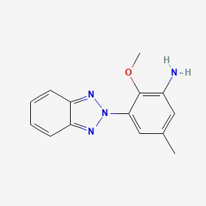 molecular formula C14H14N4O B13910130 3-(Benzotriazol-2-yl)-2-methoxy-5-methylaniline 