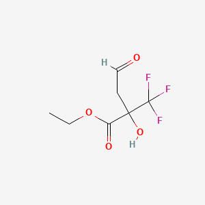 molecular formula C7H9F3O4 B13910291 Ethyl 2-hydroxy-4-oxo-2-(trifluoromethyl)butanoate 