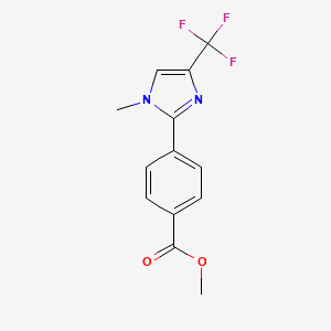 molecular formula C13H11F3N2O2 B13910464 Methyl 4-(1-methyl-4-(trifluoromethyl)-1H-imidazol-2-yl)benzoate 