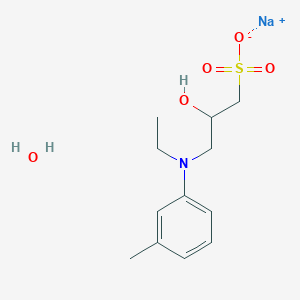 molecular formula C12H20NNaO5S B13910467 SodiuM 3-[Ethyl(M-tolyl)aMino]-2-hydroxy-1-propanesulfonate Hydrate 