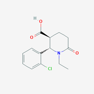molecular formula C14H16ClNO3 B1391066 2-(2-Chlorophenyl)-1-ethyl-6-oxo-3-piperidinecarboxylic acid CAS No. 1176571-25-7