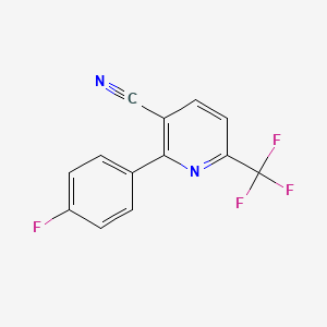 molecular formula C13H6F4N2 B1391091 2-(4-Fluorophenyl)-6-(trifluoromethyl)nicotinonitrile CAS No. 935520-39-1