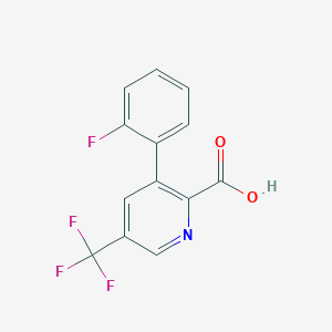 molecular formula C13H7F4NO2 B1391093 3-(2-Fluorophenyl)-5-(trifluoromethyl)picolinic acid CAS No. 1214351-41-3