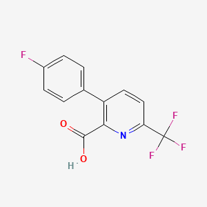 molecular formula C13H7F4NO2 B1391094 3-(4-Fluorophenyl)-6-(trifluoromethyl)picolinic acid CAS No. 1214379-14-2