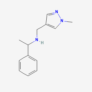 molecular formula C13H17N3 B13911025 n-((1-Methyl-1h-pyrazol-4-yl)methyl)-1-phenylethan-1-amine 