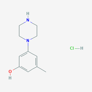 molecular formula C11H17ClN2O B13911071 3-Methyl-5-(1-piperazinyl)phenol hydrochloride 