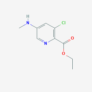 molecular formula C9H11ClN2O2 B13911142 Ethyl 3-chloro-5-(methylamino)picolinate 