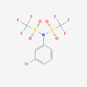 molecular formula C8H4BrF6NO4S2 B13911160 N-(3-Bromophenyl) bis-trifluoromethane sulfonimide 