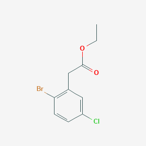 molecular formula C10H10BrClO2 B13911236 Ethyl 2-(2-bromo-5-chlorophenyl)acetate 