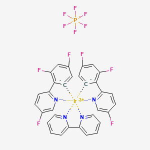 molecular formula C32H18F12IrN4P B13911247 2-(2,4-difluorobenzene-6-id-1-yl)-5-fluoropyridine;iridium(3+);2-pyridin-2-ylpyridine;hexafluorophosphate 