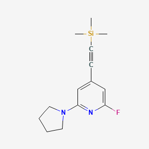 2-Fluoro-6-(pyrrolidin-1-YL)-4-((trimethylsilyl)-ethynyl)pyridine