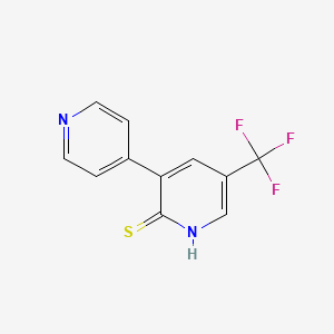 molecular formula C11H7F3N2S B1391132 3-(Pyridin-4-yl)-5-(trifluoromethyl)pyridine-2-thiol CAS No. 1214327-01-1