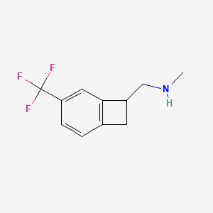 molecular formula C11H12F3N B13911368 N-methyl-1-[4-(trifluoromethyl)-7-bicyclo[4.2.0]octa-1(6),2,4-trienyl]methanamine 