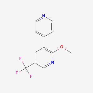 molecular formula C12H9F3N2O B1391137 2-Methoxy-3-(pyridin-4-yl)-5-(trifluoromethyl)pyridine CAS No. 1214370-97-4