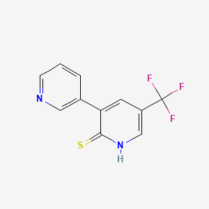 molecular formula C11H7F3N2S B1391147 3-(Pyridin-3-yl)-5-(trifluoromethyl)pyridine-2-thiol CAS No. 1214351-20-8
