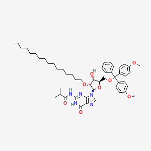 molecular formula C51H69N5O8 B13911471 N-[9-[(2R,3R,4R,5R)-5-[[bis(4-methoxyphenyl)-phenylmethoxy]methyl]-3-hexadecoxy-4-hydroxyoxolan-2-yl]-6-oxo-1H-purin-2-yl]-2-methylpropanamide 