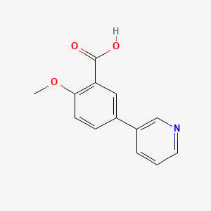 molecular formula C13H11NO3 B1391150 2-Methoxy-5-(pyridin-3-yl)benzoic acid CAS No. 1214356-39-4