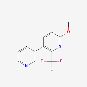 molecular formula C12H9F3N2O B1391151 6-Methoxy-3-(pyridin-3-yl)-2-(trifluoromethyl)pyridine CAS No. 1214389-33-9