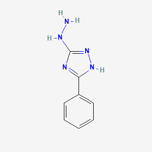 molecular formula C8H9N5 B13911558 5-hydrazinyl-3-phenyl-1H-1,2,4-triazole CAS No. 38767-34-9