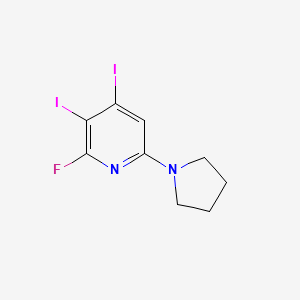2-Fluoro-3,4-diiodo-6-(pyrrolidin-1-yl)pyridine