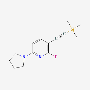 2-Fluoro-6-(pyrrolidin-1-YL)-3-((trimethylsilyl)-ethynyl)pyridine