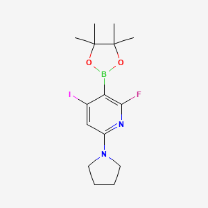 2-Fluoro-4-iodo-6-(pyrrolidin-1-yl)-3-(4,4,5,5-tetramethyl-1,3,2-dioxaborolan-2-yl)pyridine